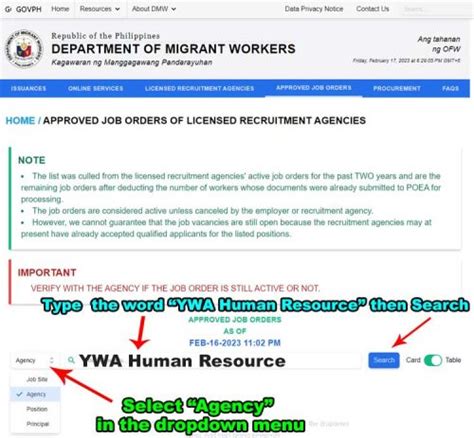 Featured: YWA Human Resource Corp, Jobs, POEA/DMW .